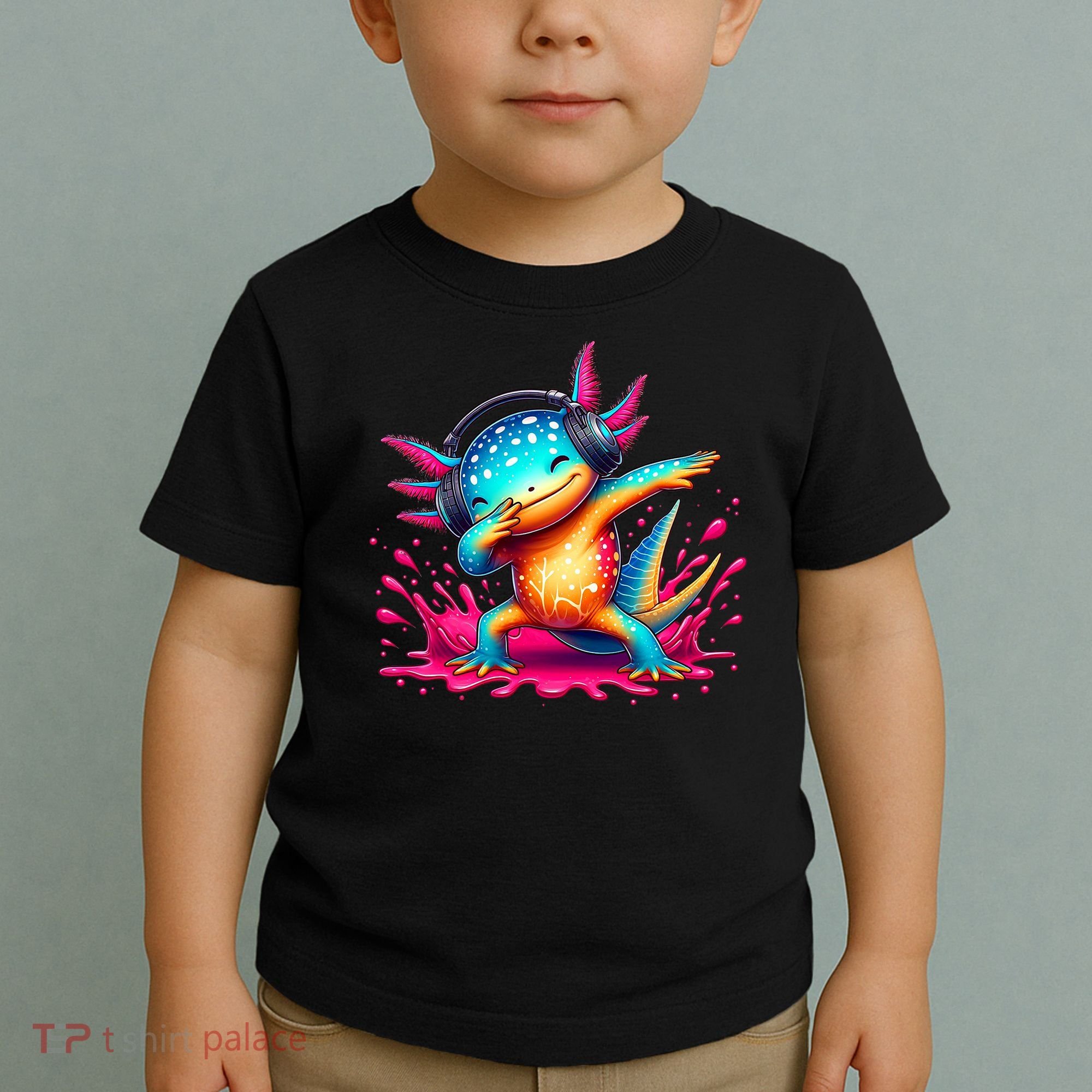 Dabbing Axolotl Kawaii Gaming Headphone  Toddler T-Shirt