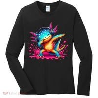 Dabbing Axolotl Kawaii Gaming Headphone  Women's Long Sleeve Shirt thumb 0