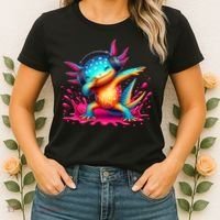 Dabbing Axolotl Kawaii Gaming Headphone  Women's T-Shirt thumb 2