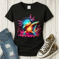 Dabbing Axolotl Kawaii Gaming Headphone  Women's T-Shirt thumb 3
