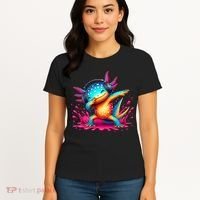 Dabbing Axolotl Kawaii Gaming Headphone  Women's T-Shirt thumb 4