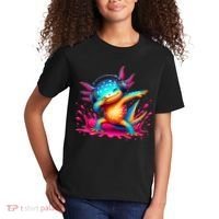 Dabbing Axolotl Kawaii Gaming Headphone  Kids T-Shirt thumb 2