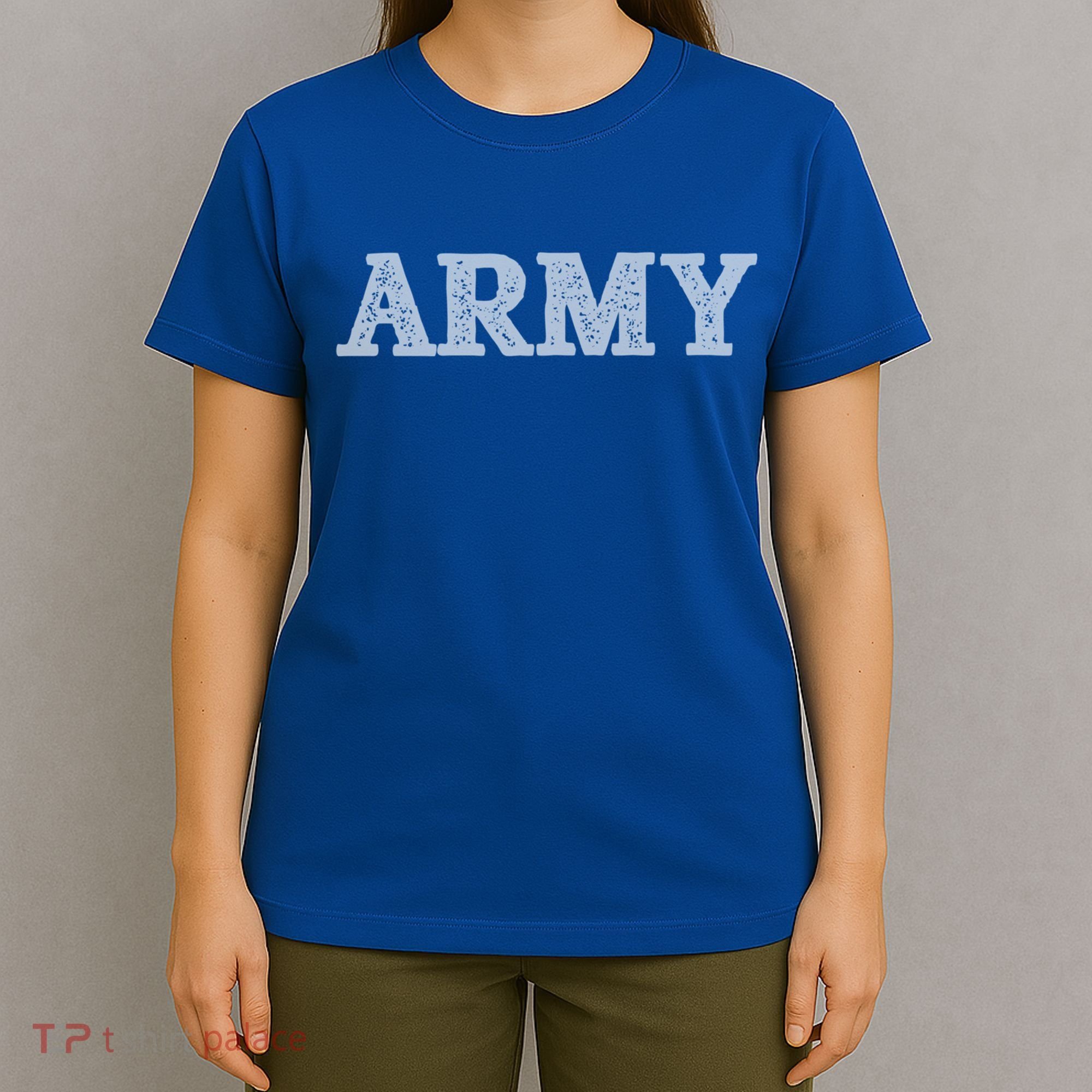 Distressed Army Logo Gray Pt Workout Retro Vintage Meaningful Gift T-Shirt