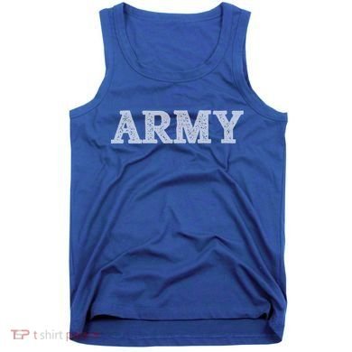 Distressed Army Logo Gray Pt Workout Retro Vintage Meaningful Gift Tank Top