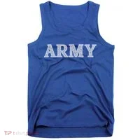 Distressed Army Logo Gray Pt Workout Retro Vintage Meaningful Gift Tank Top thumb 0