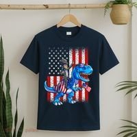 Dino Abraham Lincoln 4th Of July Shirt Boys American Flag T-Shirt thumb 2