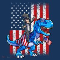 Dino Abraham Lincoln 4th Of July Shirt Boys American Flag Women's Tank Top thumb 5