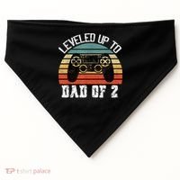 Daddy Again Leveled Up To Dad of 2 Dad USA-Made Doggie Bandana thumb 0
