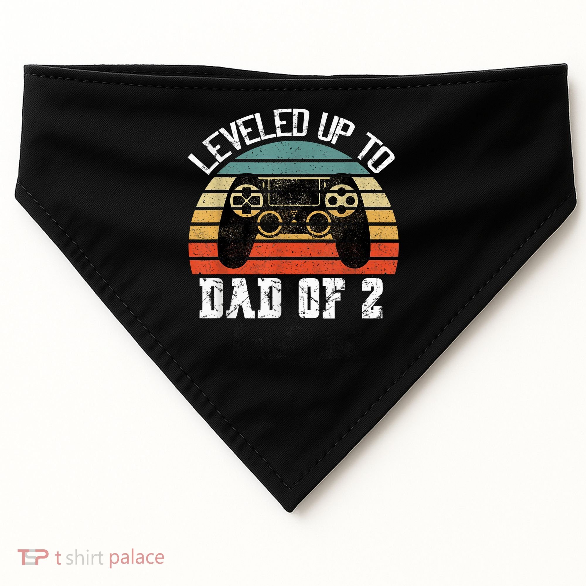 Daddy Again Leveled Up To Dad of 2 Dad USA-Made Doggie Bandana