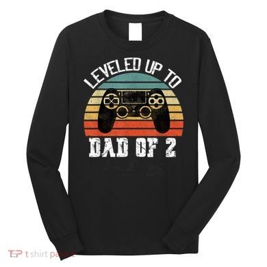 Daddy Again Leveled Up To Dad of 2 Dad Long Sleeve Shirt