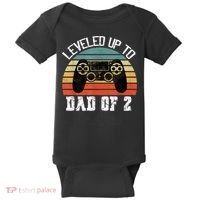 Daddy Again Leveled Up To Dad of 2 Dad Baby Bodysuit thumb 0