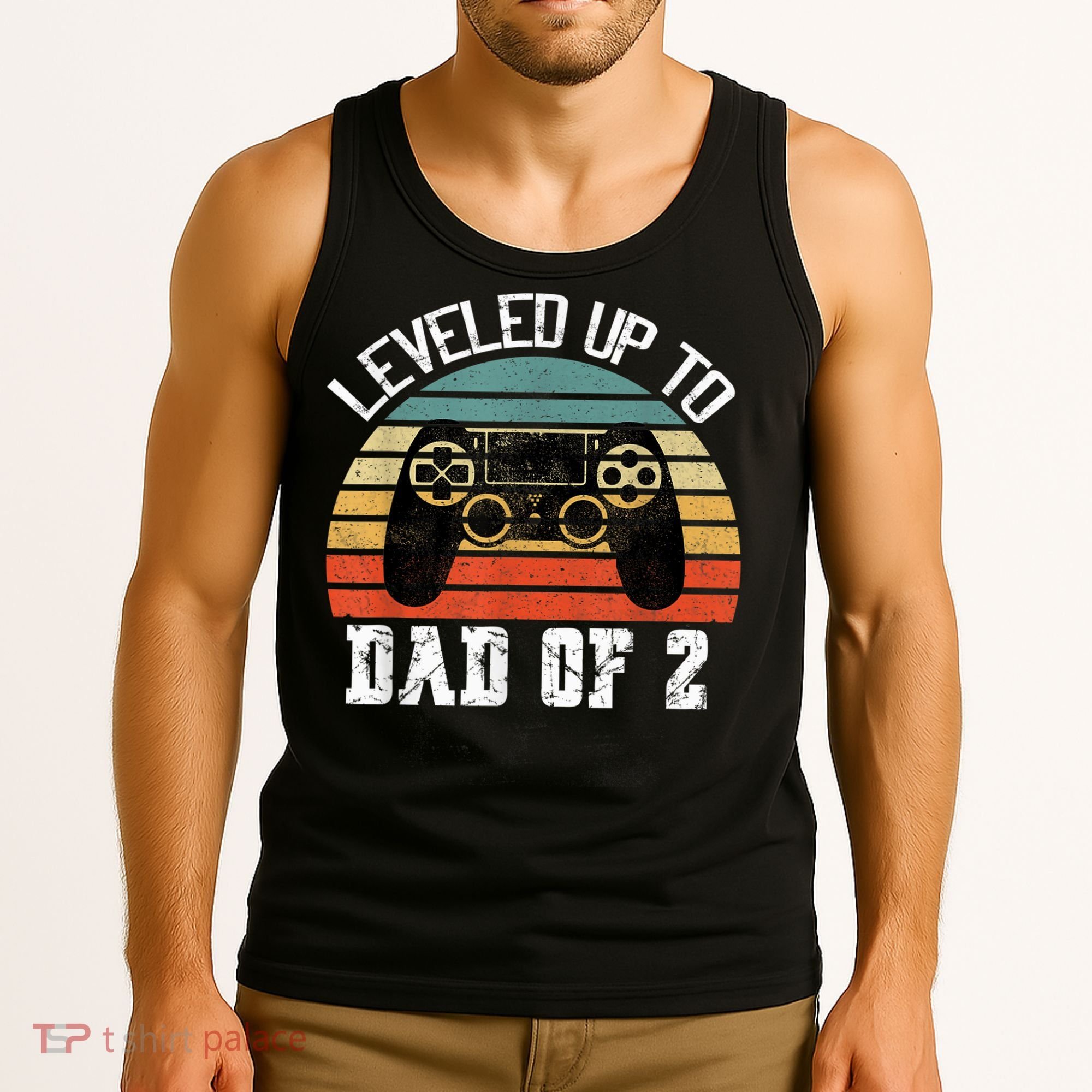 Daddy Again Leveled Up To Dad of 2 Dad Tank Top
