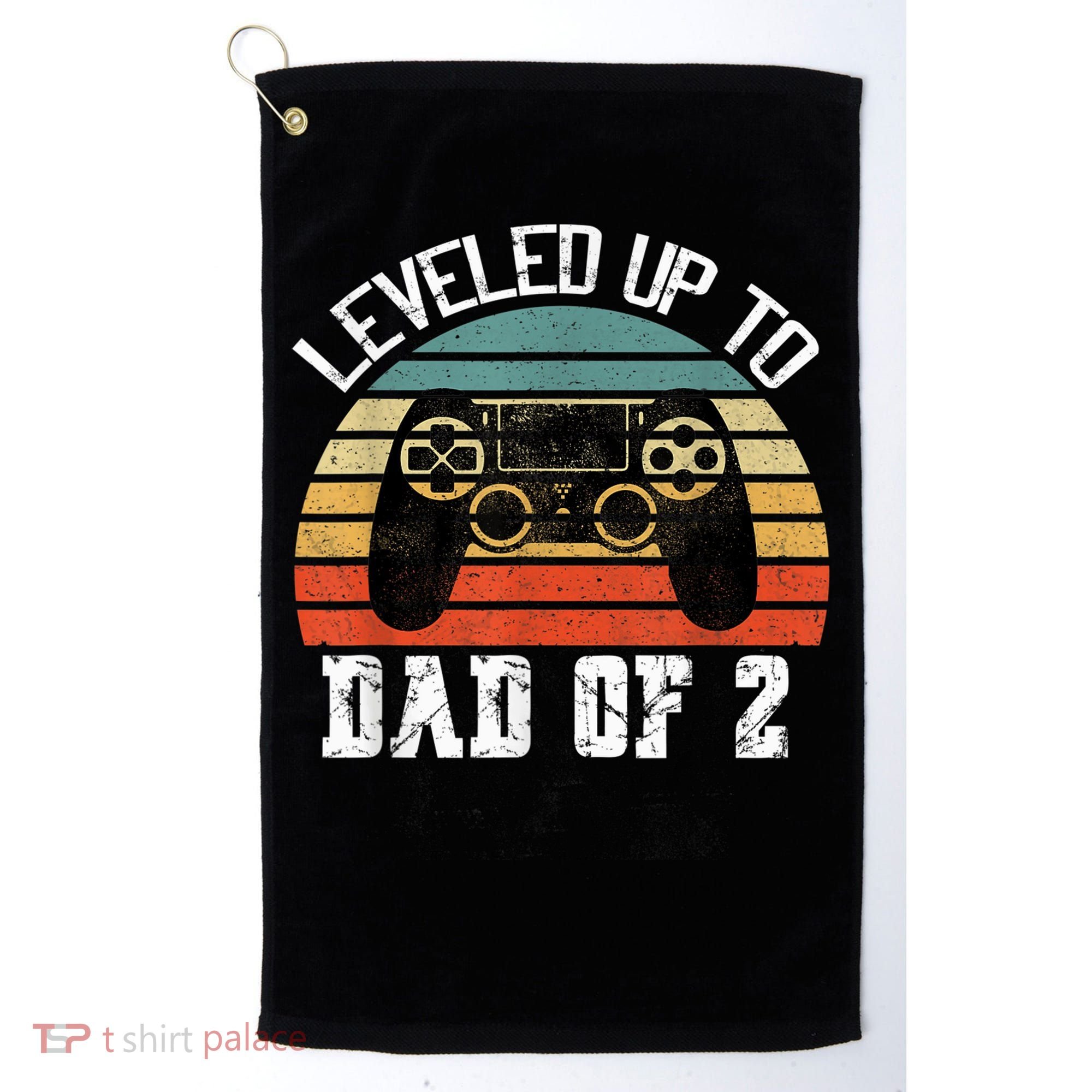 Daddy Again Leveled Up To Dad of 2 Dad Golf Towel