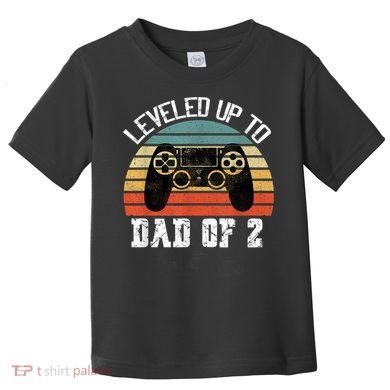 Daddy Again Leveled Up To Dad of 2 Dad Toddler T-Shirt