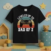 Daddy Again Leveled Up To Dad of 2 Dad Toddler T-Shirt thumb 3