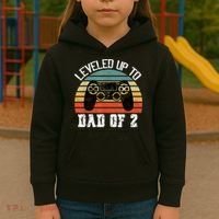 Daddy Again Leveled Up To Dad of 2 Dad Kids Hoodie thumb 3