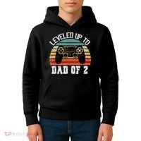 Daddy Again Leveled Up To Dad of 2 Dad Kids Hoodie thumb 4