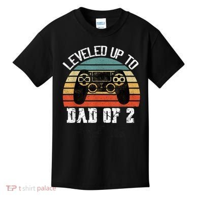 Daddy Again Leveled Up To Dad of 2 Dad Kids T-Shirt
