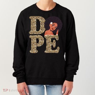 Dope Afro Lady Cute Leopard Women's Sweatshirt