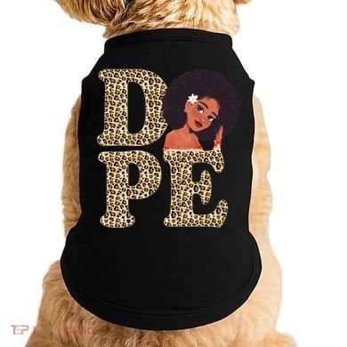 Dope Afro Lady Cute Leopard Doggie Tank