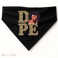 Dope Afro Lady Cute Leopard USA-Made Doggie Bandana thumb 0