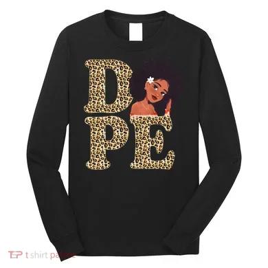 Dope Afro Lady Cute Leopard Long Sleeve Shirt