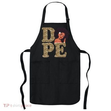 Dope Afro Lady Cute Leopard Apron