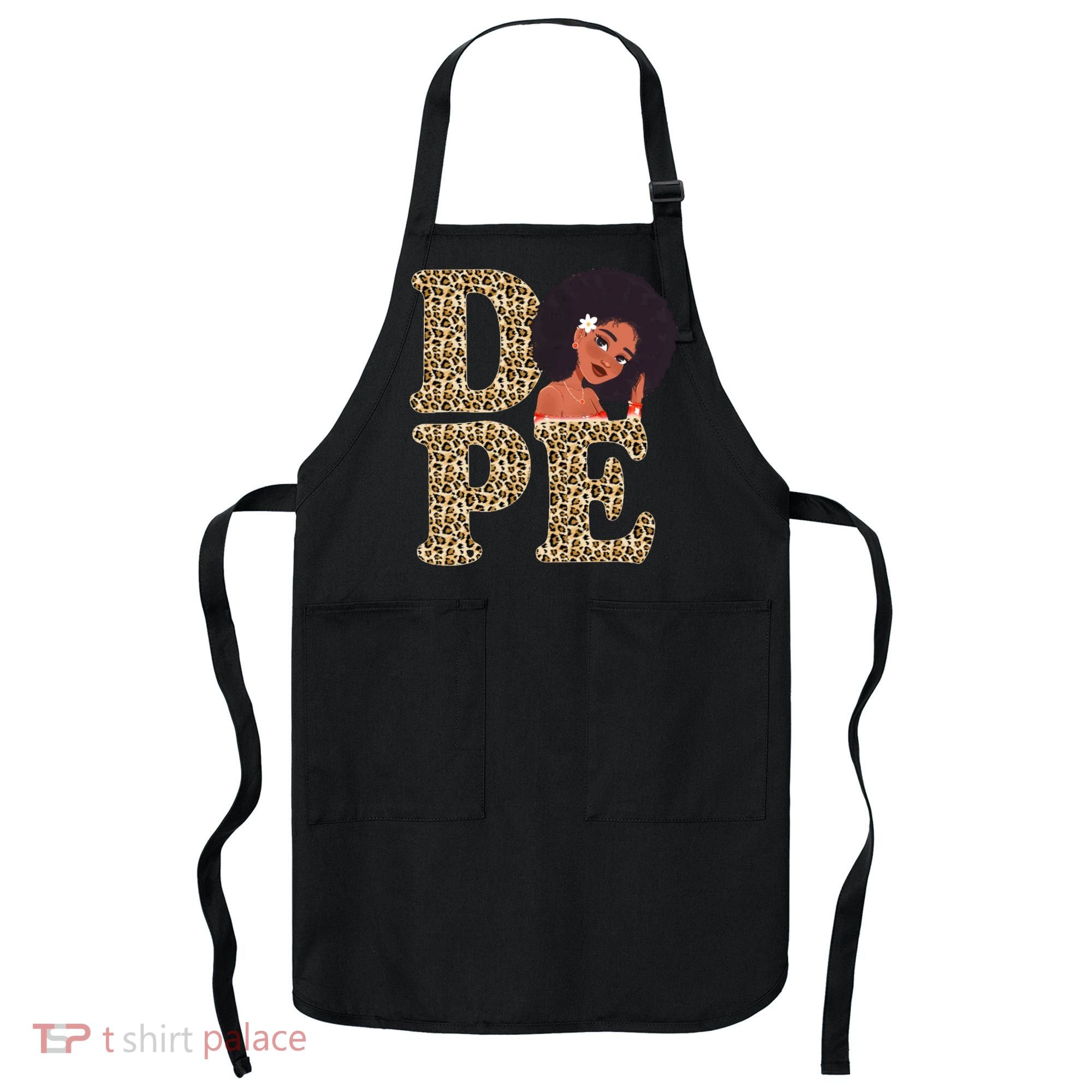 Dope Afro Lady Cute Leopard Apron
