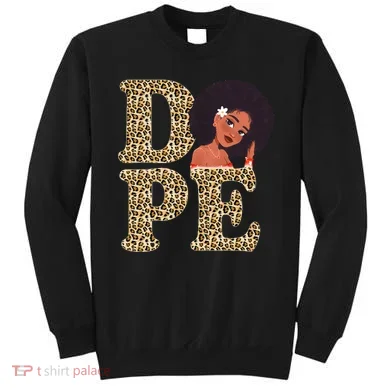 Dope Afro Lady Cute Leopard Sweatshirt
