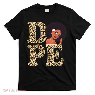 Dope Afro Lady Cute Leopard T-Shirt