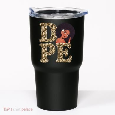 Dope Afro Lady Cute Leopard Tumbler