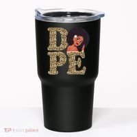 Dope Afro Lady Cute Leopard Tumbler thumb 0