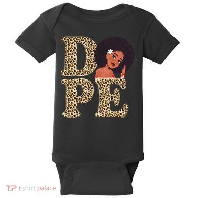 Dope Afro Lady Cute Leopard Baby Bodysuit