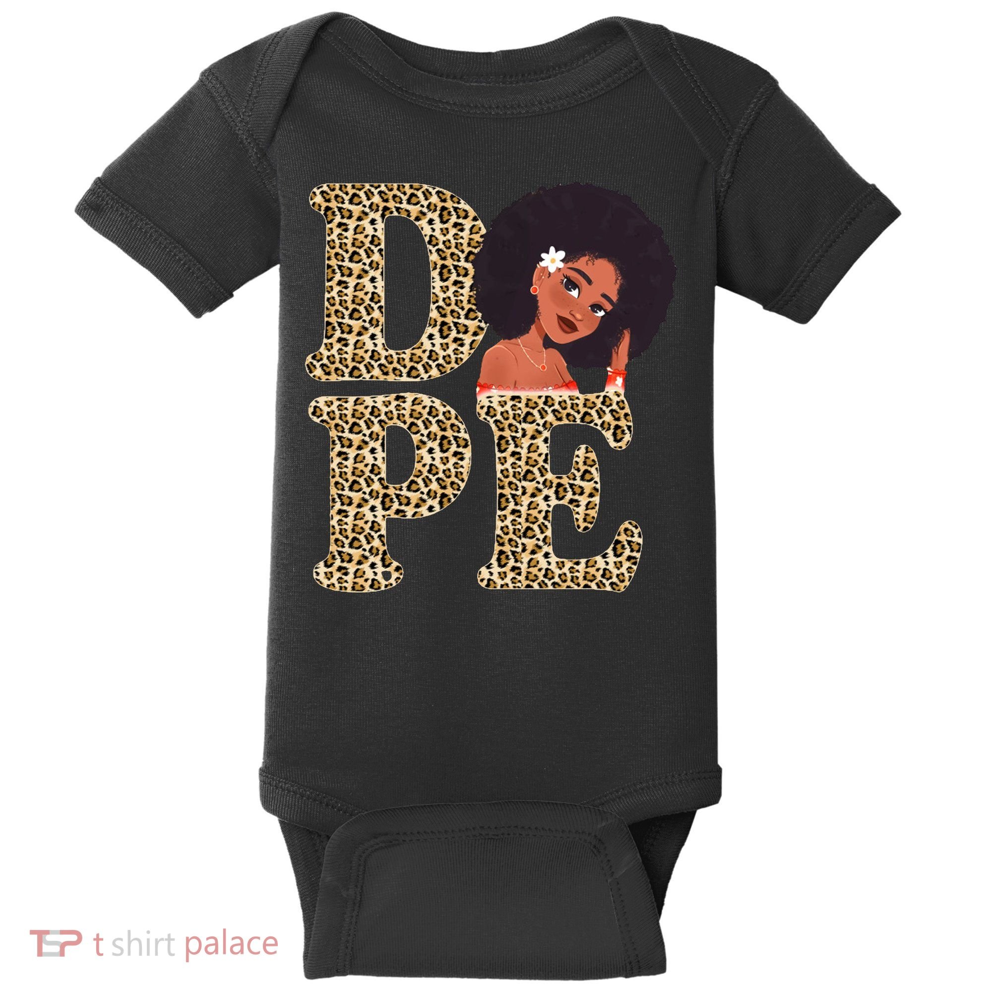 Dope Afro Lady Cute Leopard Baby Bodysuit