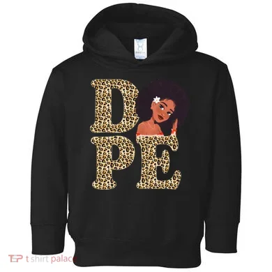 Dope Afro Lady Cute Leopard Toddler Hoodie