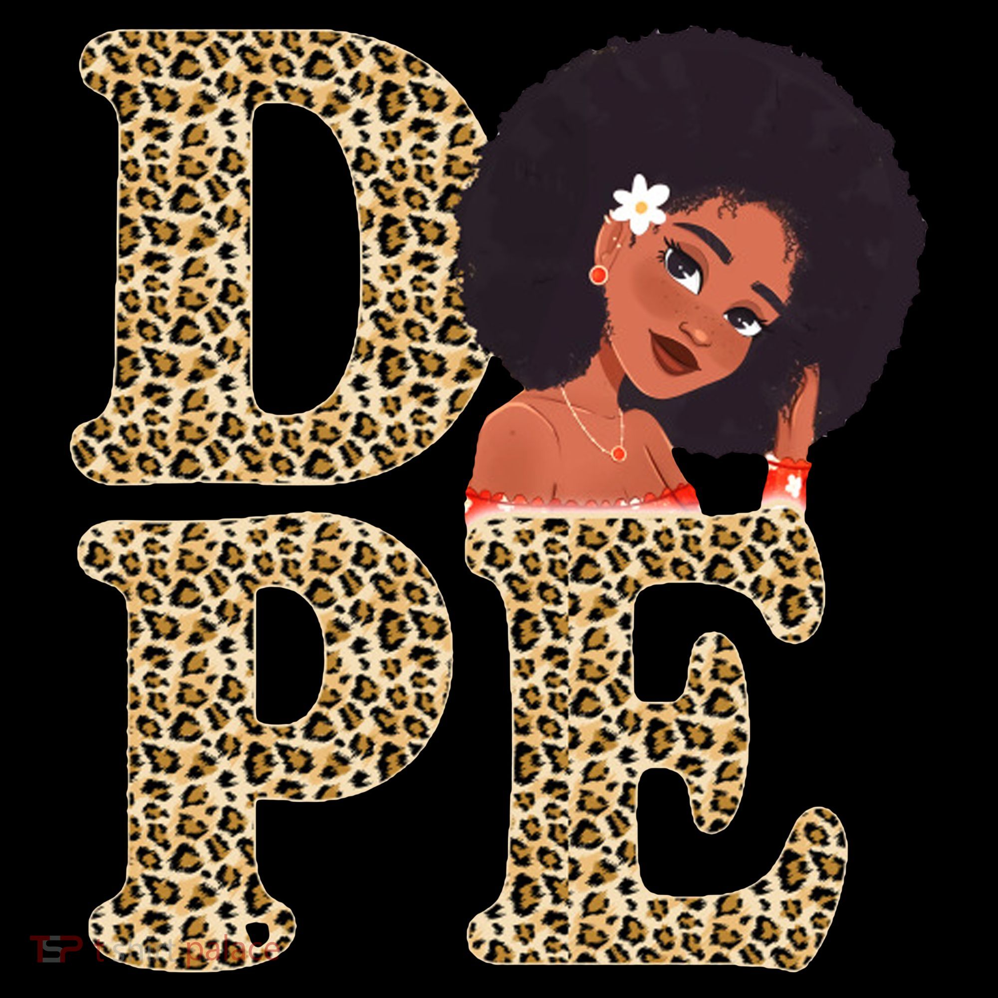 Dope Afro Lady Cute Leopard Toddler Hoodie