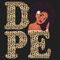 Dope Afro Lady Cute Leopard Golf Towel thumb 3