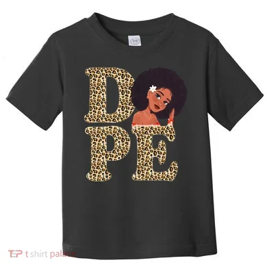 Dope Afro Lady Cute Leopard Toddler T-Shirt