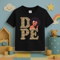 Dope Afro Lady Cute Leopard Toddler T-Shirt thumb 3