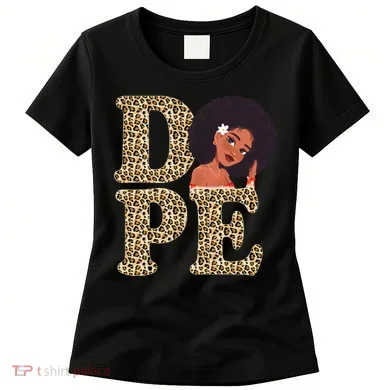 Dope Afro Lady Cute Leopard Women's T-Shirt