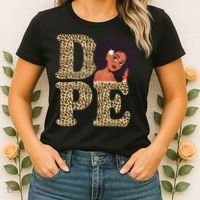 Dope Afro Lady Cute Leopard Women's T-Shirt thumb 2