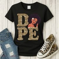 Dope Afro Lady Cute Leopard Women's T-Shirt thumb 3