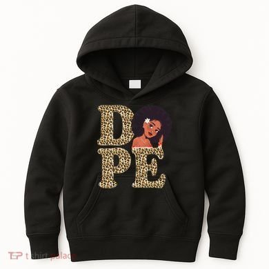 Dope Afro Lady Cute Leopard Kids Hoodie
