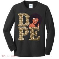 Dope Afro Lady Cute Leopard Kids Long Sleeve Shirt thumb 0