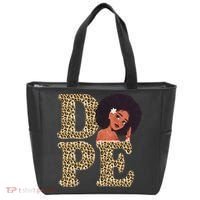 Dope Afro Lady Cute Leopard Tote Bag thumb 0