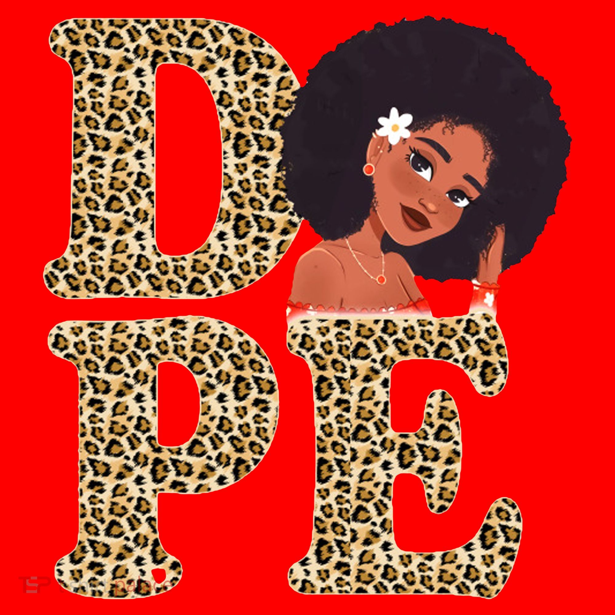 Dope Afro Lady Cute Leopard Santa Hat