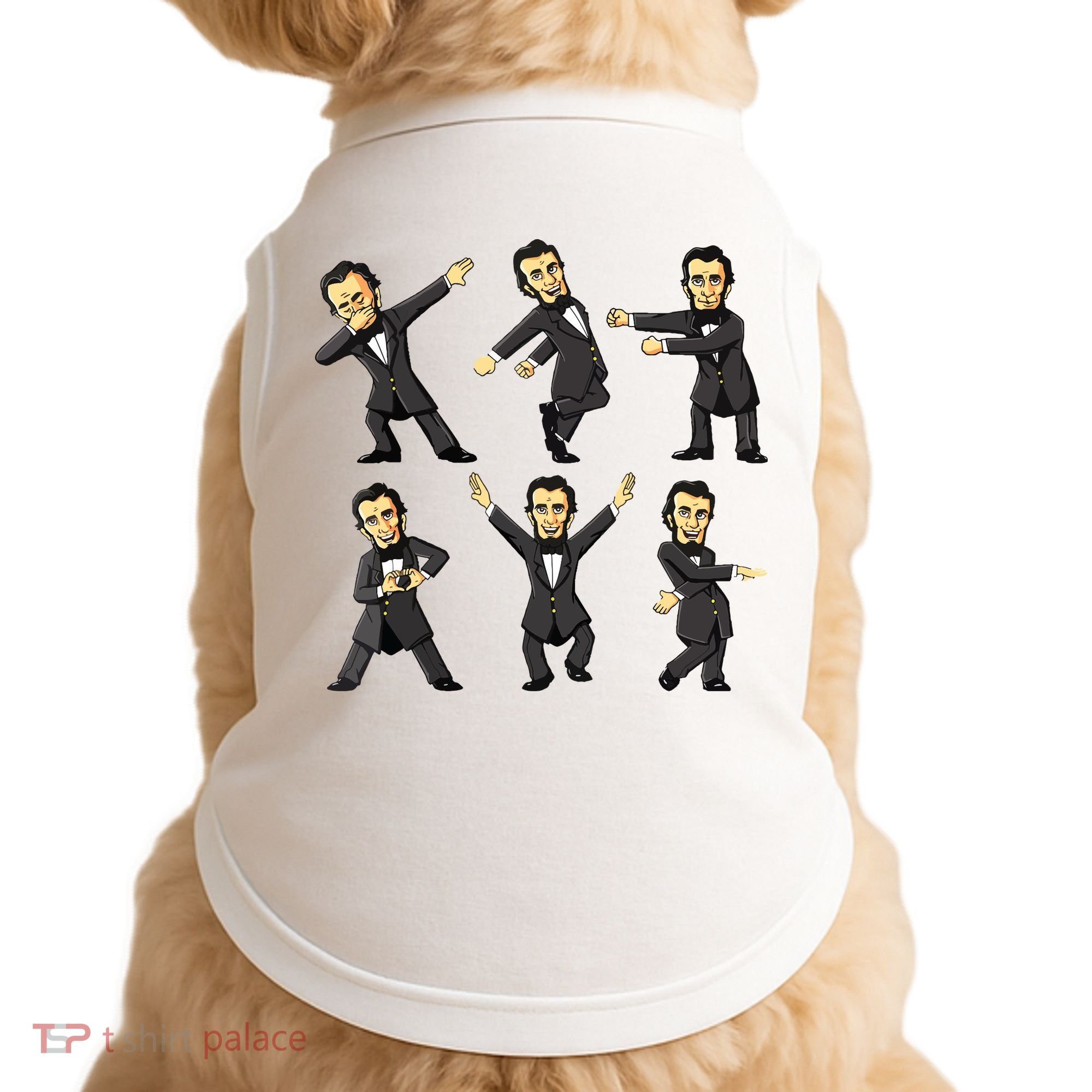 Dancing Abraham Lincoln 4th Of July Doggie Tank