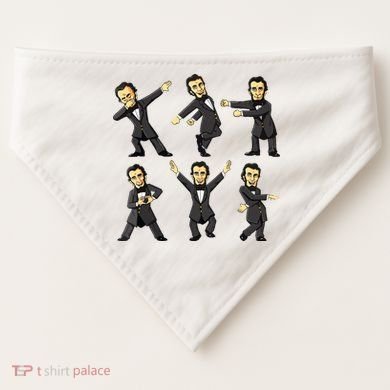 Dancing Abraham Lincoln 4th Of July USA-Made Doggie Bandana