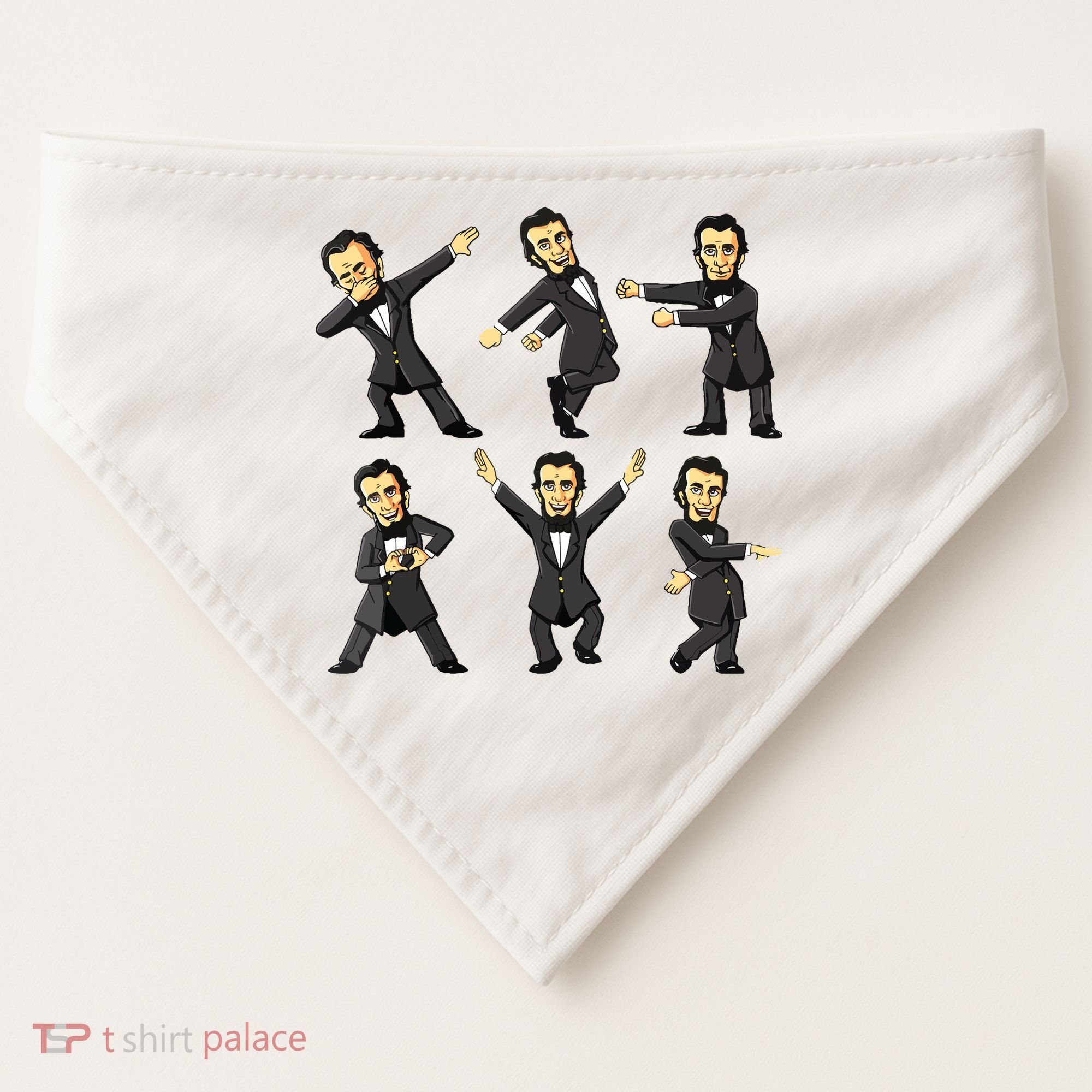 Dancing Abraham Lincoln 4th Of July USA-Made Doggie Bandana