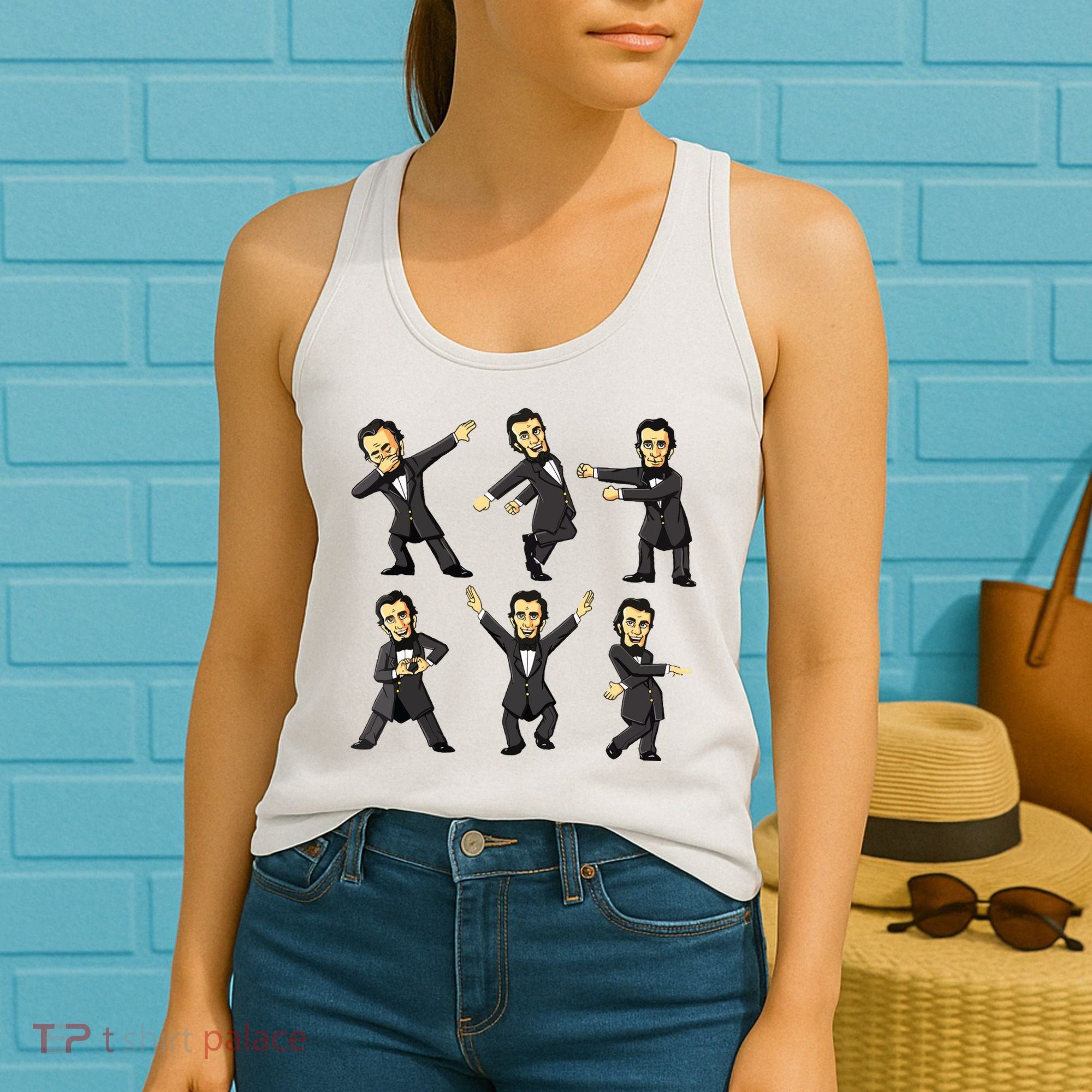 Dancing Abraham Lincoln 4th Of July Women's Tank Top